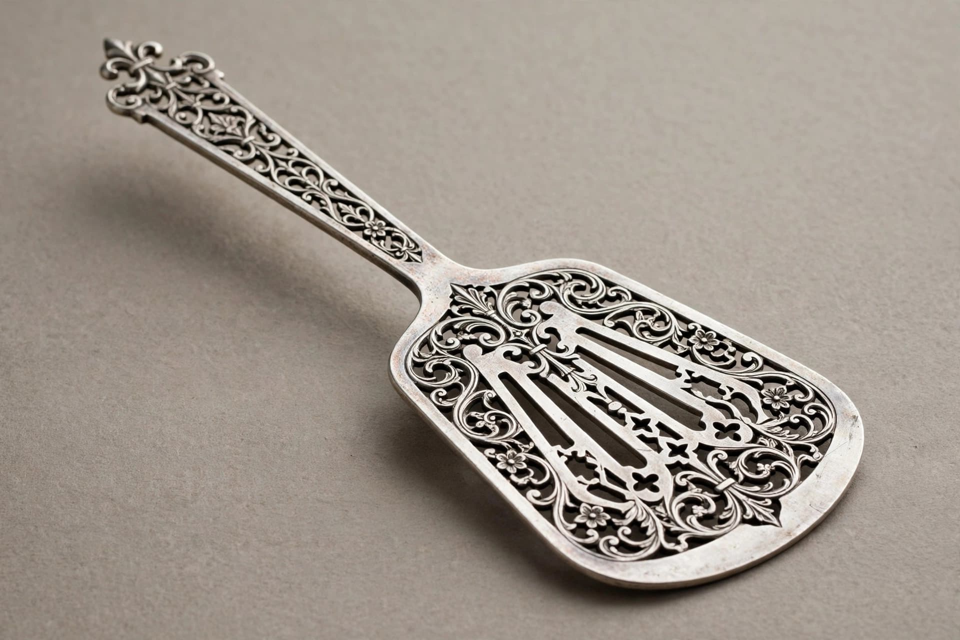 Pierced Absinthe Spoon with Scrolled Handle — Primary view