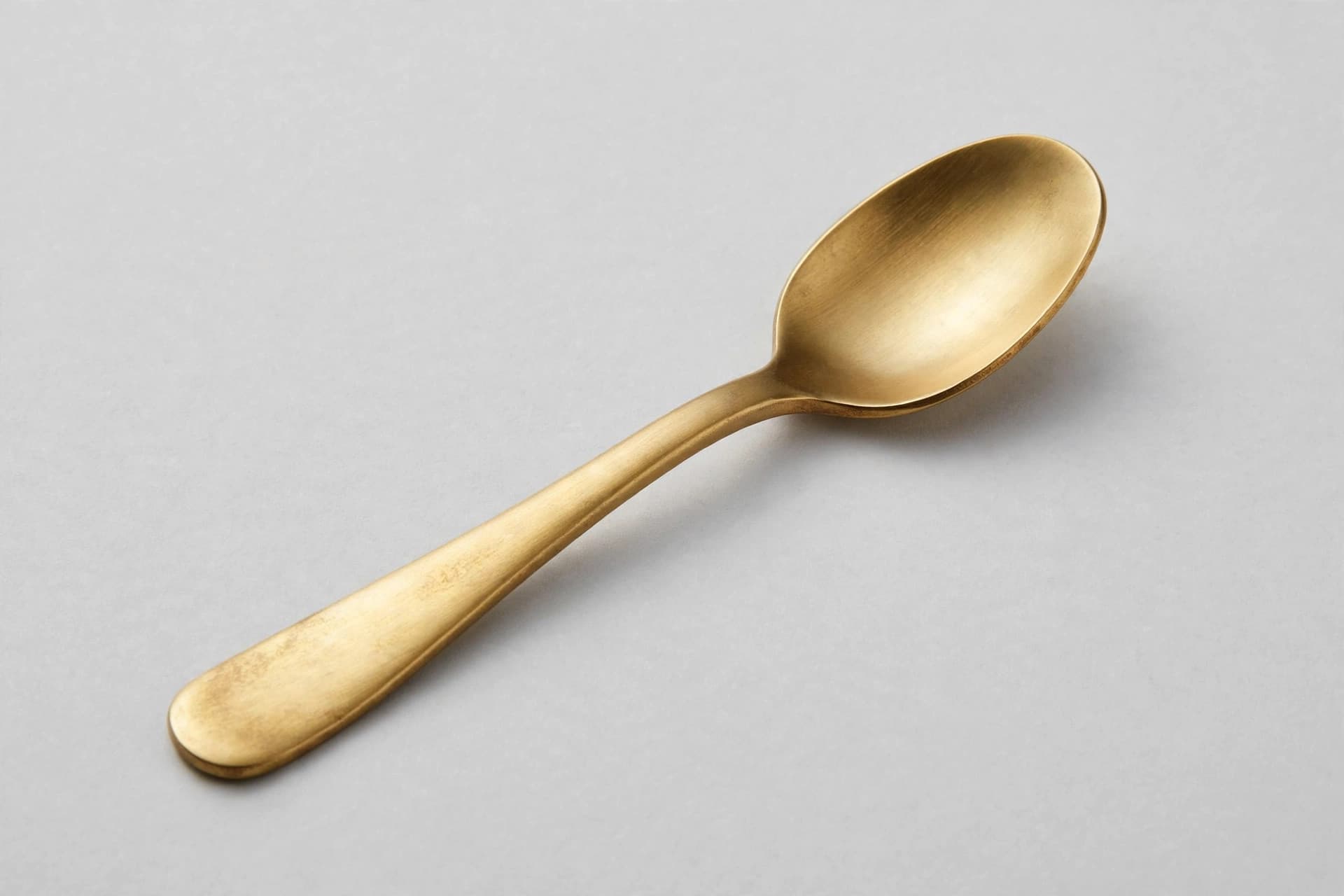 Gold-Washed Sundae Spoon with Rounded Handle — Primary view